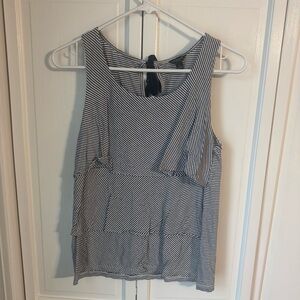 Ann Taylor Black and White Striped Tank Top
